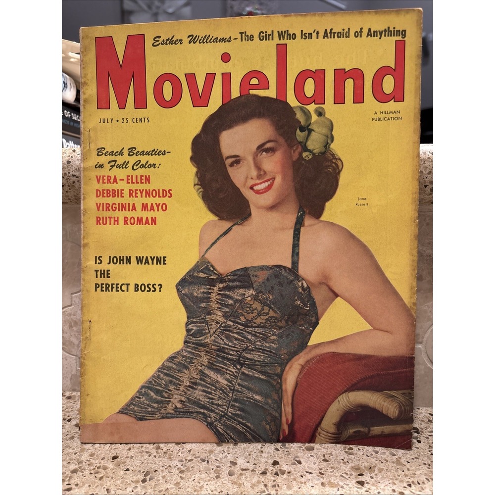 Magazine - Vintage Movieland Jane Russell, John Wayne, Esther Williams July 1951